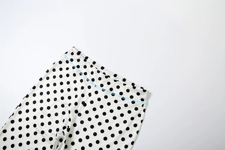 Polka Dot Letter Print 2 Piece Set Woman Tracksuit Trend Sexy Hooded Jacket+Pants Skinny Stretch Matching set