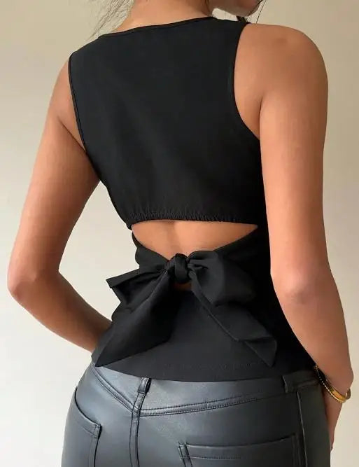 Women's Clothing 2025 Summer New Style Sexy Small Vest Elastic Sleeveless Slim-Fitting Top for Women