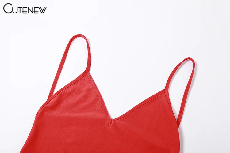 Nibber Red Shiny Spaghetti Strap Maxi Dress Women Solid Sexy Backless Ruched Cleavage Body-shaping Robe Lady Hipster Streetwear