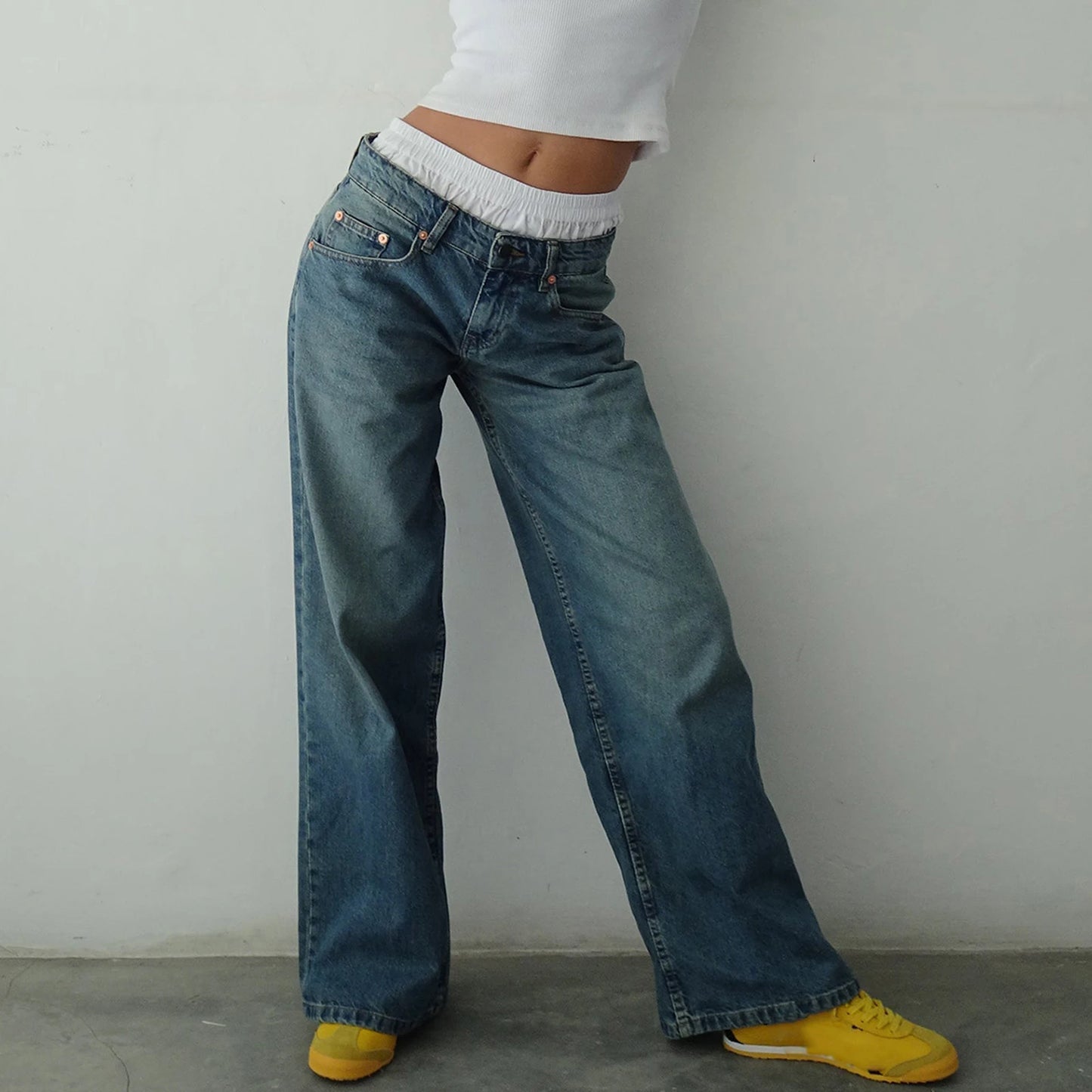 Casual Baggy Jeans for Women Low Rise