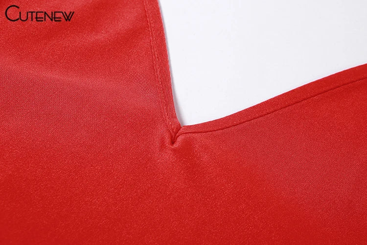 Nibber Red Shiny Spaghetti Strap Maxi Dress Women Solid Sexy Backless Ruched Cleavage Body-shaping Robe Lady Hipster Streetwear