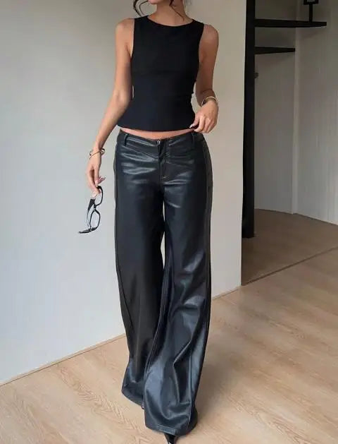 Women's Clothing 2025 Summer New Style Sexy Small Vest Elastic Sleeveless Slim-Fitting Top for Women