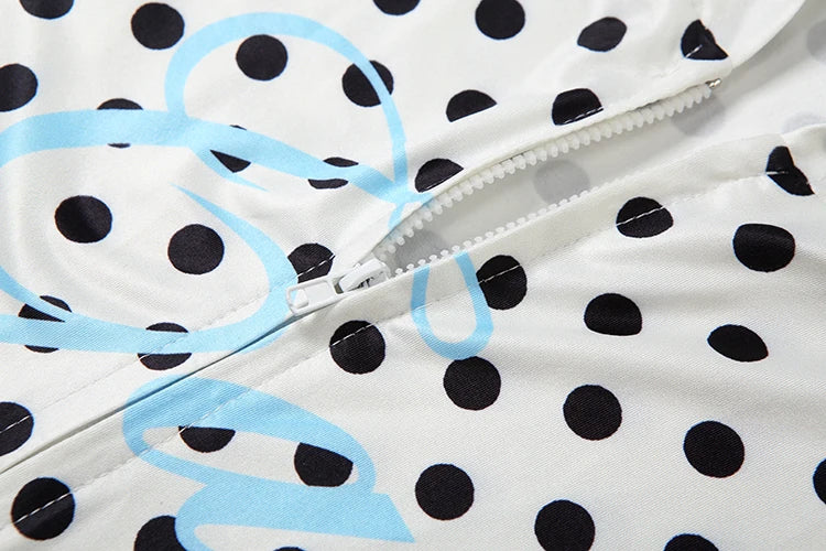 Polka Dot Letter Print 2 Piece Set Woman Tracksuit Trend Sexy Hooded Jacket+Pants Skinny Stretch Matching set