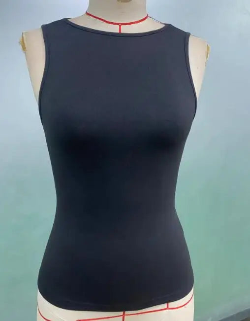 Women's Clothing 2025 Summer New Style Sexy Small Vest Elastic Sleeveless Slim-Fitting Top for Women