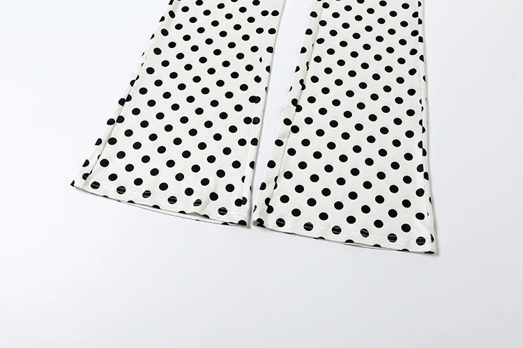 Polka Dot Letter Print 2 Piece Set Woman Tracksuit Trend Sexy Hooded Jacket+Pants Skinny Stretch Matching set