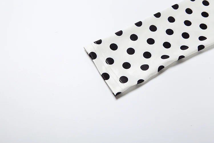 Polka Dot Letter Print 2 Piece Set Woman Tracksuit Trend Sexy Hooded Jacket+Pants Skinny Stretch Matching set