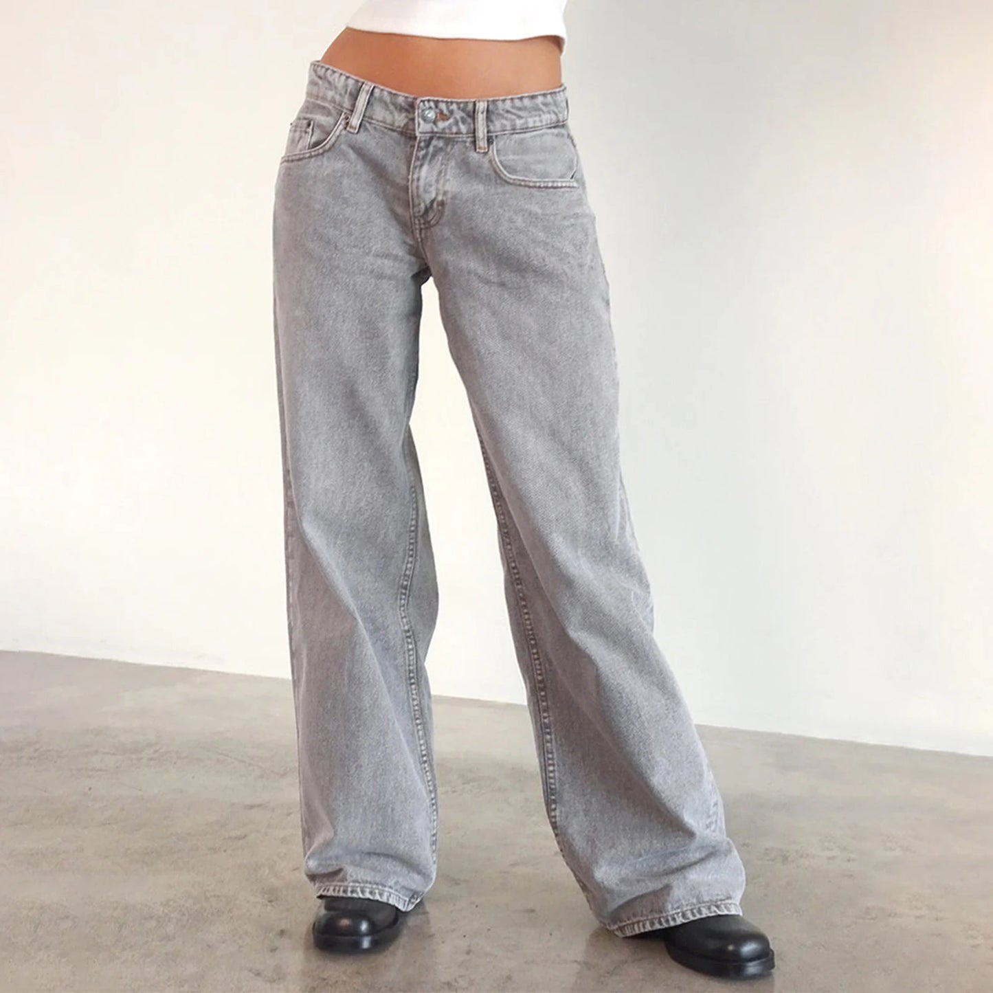 Casual Baggy Jeans for Women Low Rise
