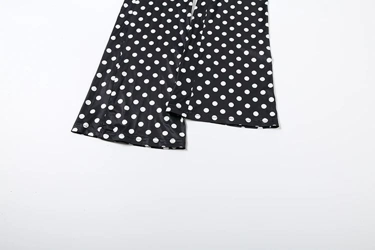 Polka Dot Letter Print 2 Piece Set Woman Tracksuit Trend Sexy Hooded Jacket+Pants Skinny Stretch Matching set